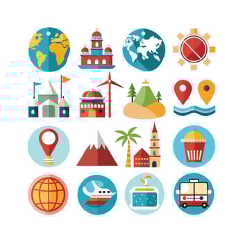Travel Icon Set Collection for Documents, Websites and Mobile Applications vector