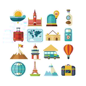 Travel Icon Set Collection for Documents, Websites and Mobile Applications vector