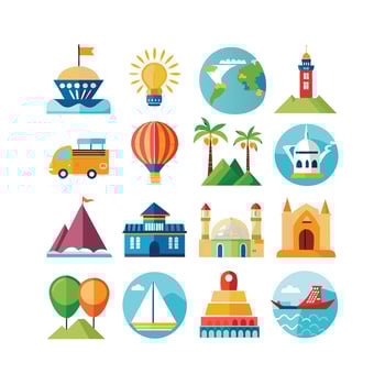 Travel Icon Set Collection for Documents, Websites and Mobile Applications vector