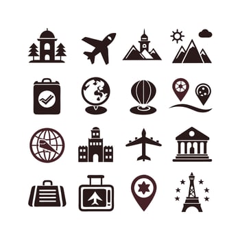 Travel Icon Set Collection for Documents, Websites and Mobile Applications vector