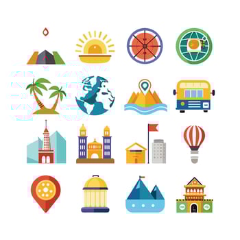 Travel Icon Set Collection for Documents, Websites and Mobile Applications vector