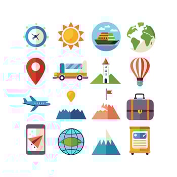 Travel Icon Set Collection for Documents, Websites and Mobile Applications vector
