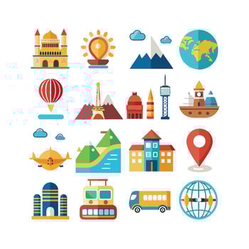 Travel Icon Set Collection for Documents, Websites and Mobile Applications vector