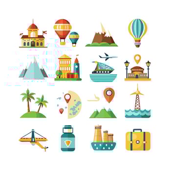 Travel Icon Set Collection for Documents, Websites and Mobile Applications vector