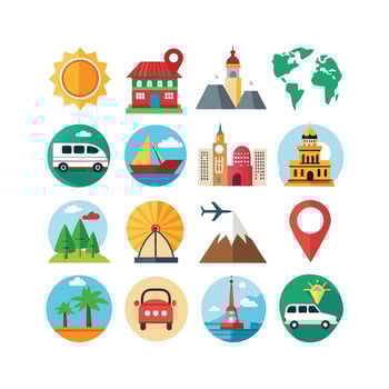 Travel Icon Set Collection for Documents, Websites and Mobile Applications vector