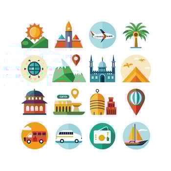 Travel Icon Set Collection for Documents, Websites and Mobile Applications vector