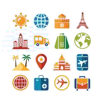 Travel Icon Set Collection for Documents, Websites and Mobile Applications vector