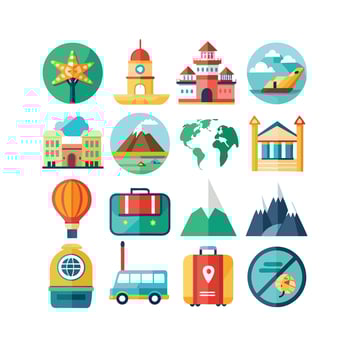 Travel Icon Set Collection for Documents, Websites and Mobile Applications vector