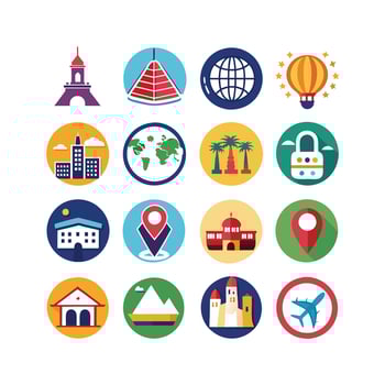 Travel Icon Set Collection for Documents, Websites and Mobile Applications vector
