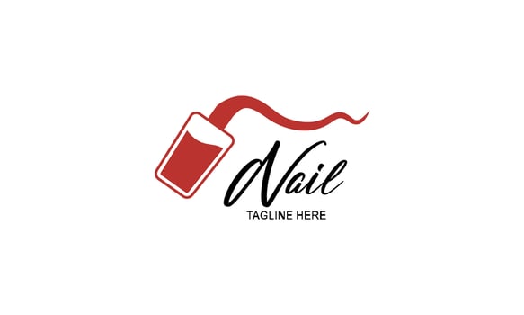 Nail beauty logo design with creative element style vector