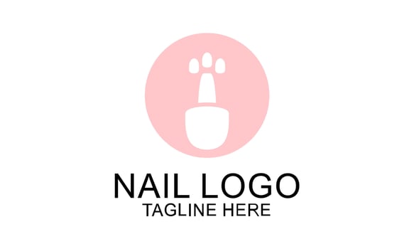Nail beauty logo design with creative element style vector