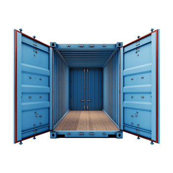 Cargo container with open view isolated on transparent background png