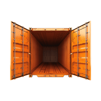 Cargo container with open view isolated on transparent background png