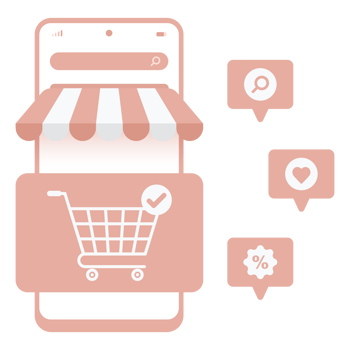 Online shopping concept, templates for online marketing and shopping. Flat design of online shopping with campaign, discount, promo, and sales. Digital marketing for web design, banner, landing page. png