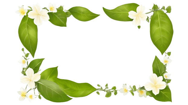 spring leaf frame border isolated on transparent background png