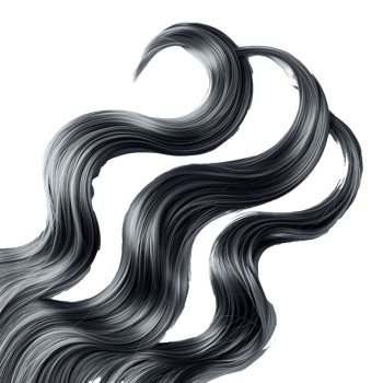 Gray wave hair isolated on transparent background png