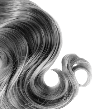 Gray wave hair isolated on transparent background png