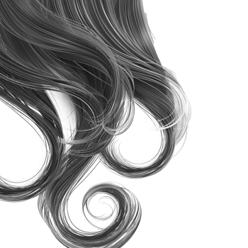 Gray wave hair isolated on transparent background png