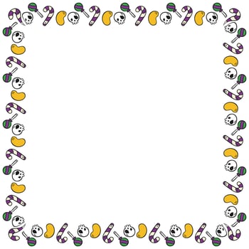 Hand drawn halloween frame template design vector