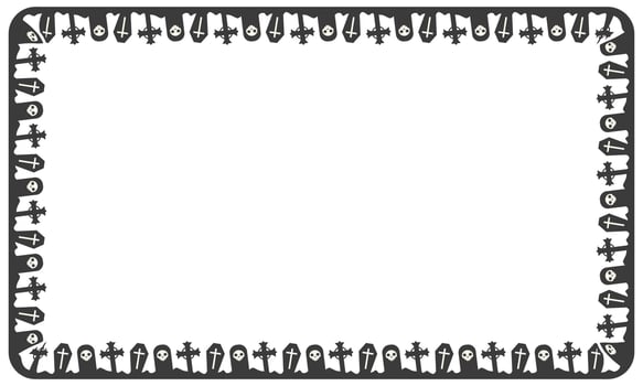 Hand drawn halloween frame template design vector