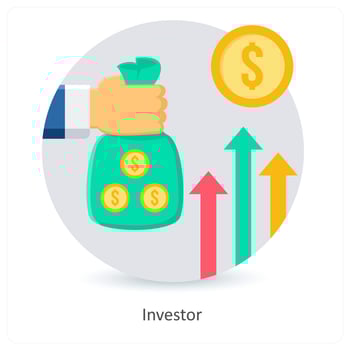 Investor and growth icon concept vector