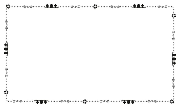 Hand drawn halloween frame template design vector
