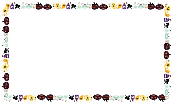 Hand drawn halloween frame template design vector