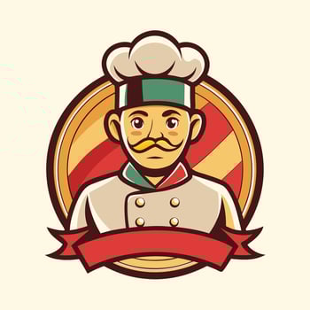 illustration of a cooking logo in solid background vector