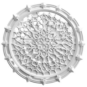 Islamic Decorative Pattern White Image On Transparent Background. png