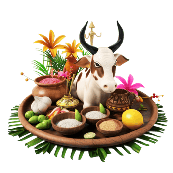 Happy Pongal Holiday Harvest on transparent Background Generative-AI png