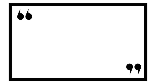 Frame icon with double quotation marks. vector