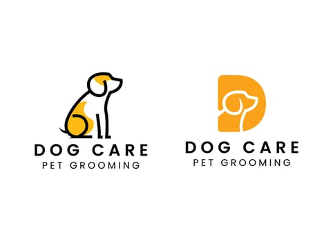 Dog care logo design. Pet grooming and pet house care logo. vector