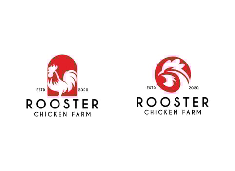 Minimalist and Simple Chicken Farm Logo. For business template illustration. Chicken mascot logo vector