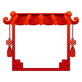 Red Chinese frame. Chinese-style background for your icon. Game element, APP icon or banner. png