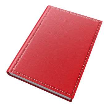 a red leather book on a transparent background Genereted AI png