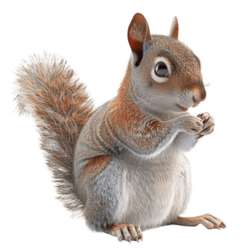 squirrel image on white background Genereted AI png