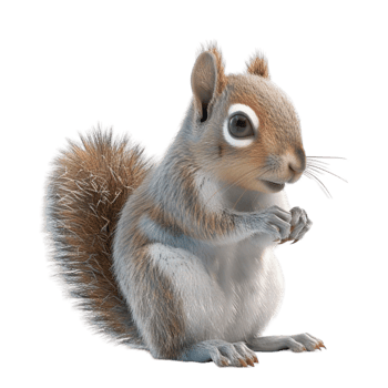 Cartoon Squirrel Sitting on Ground Genereted AI png