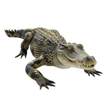 Alligator on Transparent Background Genereted AI png