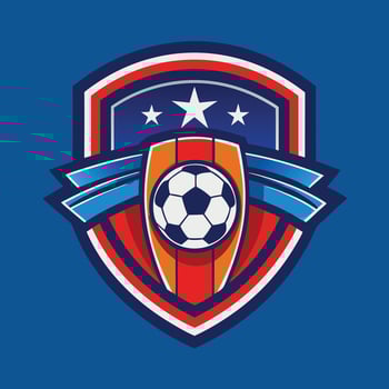 football team logo design illustration on solid background vector