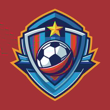 football team logo design illustration on solid background vector