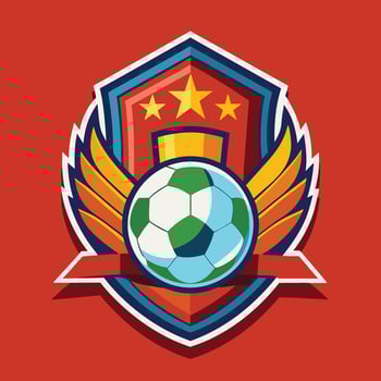 football team logo design illustration on solid background vector