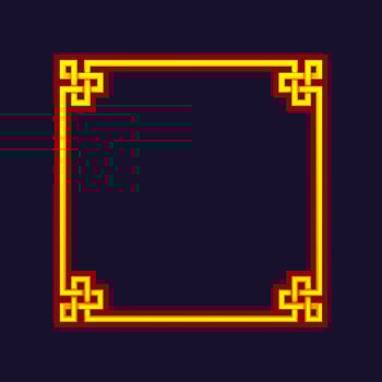 Chinese Frame Red-golden. Chinese-style background. Game element, APP icon or banner vector