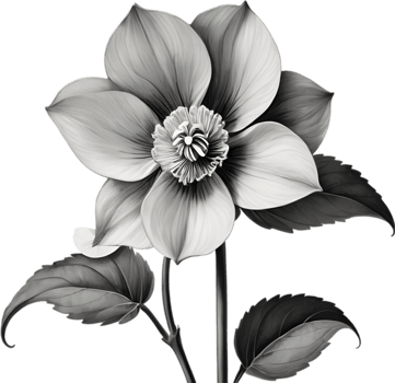 Elegant hellebore flower clipart for winter-inspired designs. AI-generated. png