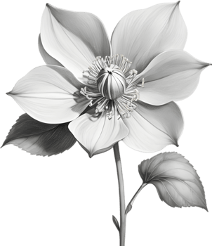 Elegant hellebore flower clipart for winter-inspired designs. AI-generated. png