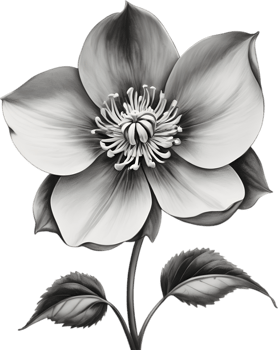Elegant hellebore flower clipart for winter-inspired designs. AI-generated. png