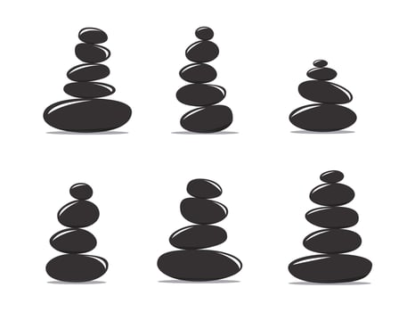 Set of balanced stones in zen composition vector