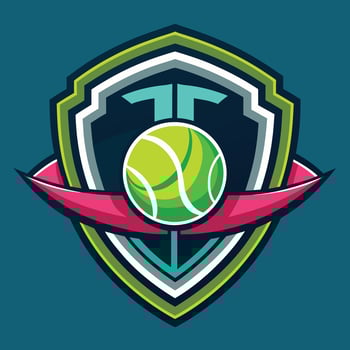 tennis team logo design illustration on solid background vector