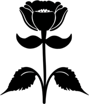 Elegant black poppy stencil for artistic projects. AI-generated. png