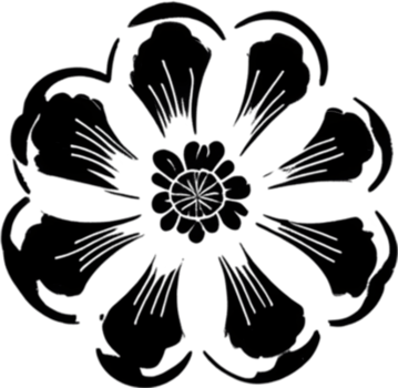 Elegant black poppy stencil for artistic projects. AI-generated. png