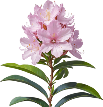 Vibrant rhododendron blossoms in digital clipart form. AI-generated. png